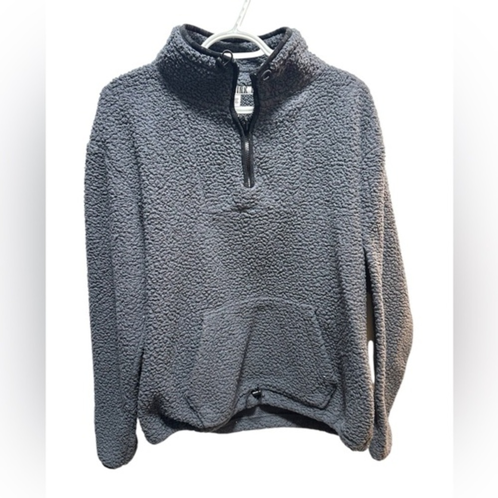Victoria’s Secret PINK Gray Sherpa Quarter-Zip Pullover